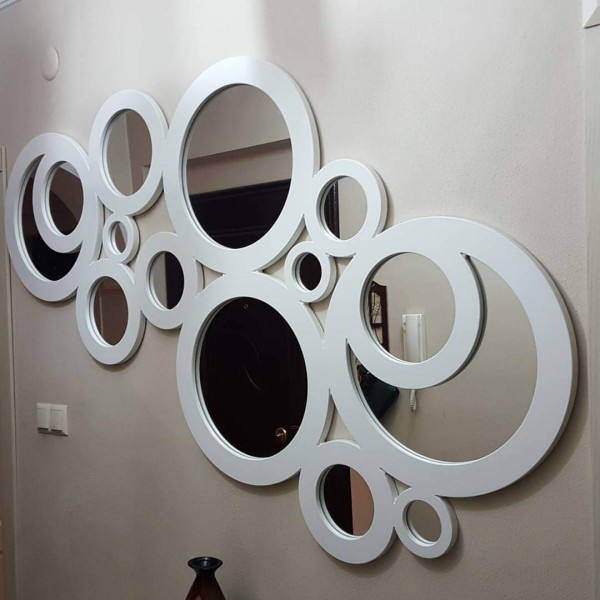 Dekoratif Özel Tasarım Beyaz Ayna