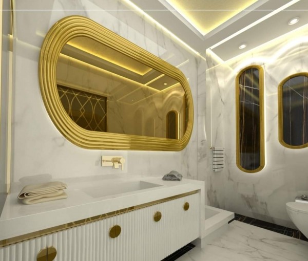 Dekoratif Modern Gold Ayna